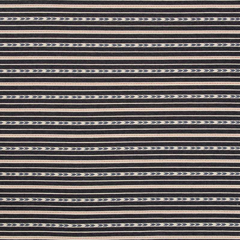 Kit Kemp Bow and Arrow Striped Fabric in Indigo